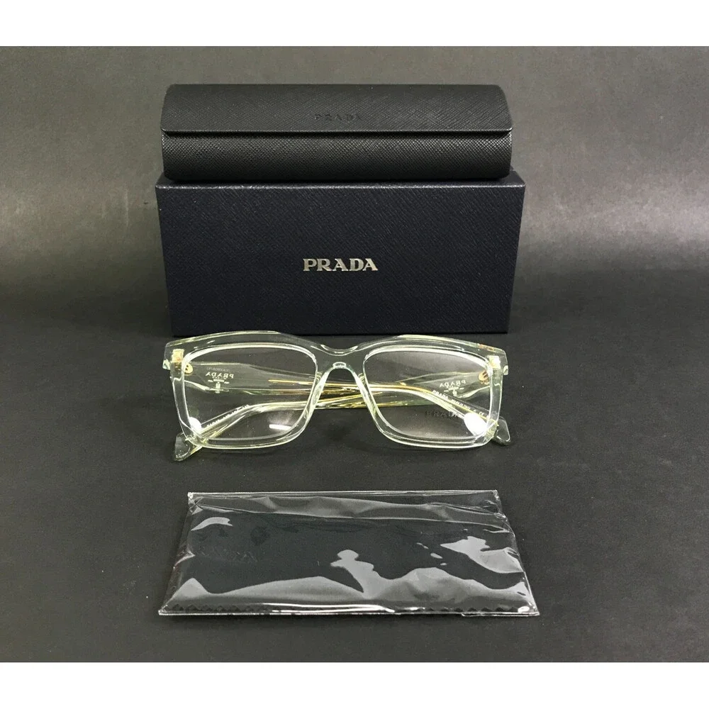 Prada Eyeglasses Frames VPRA19 14R-1O1 Transparent Mint Green Square 54-18-145